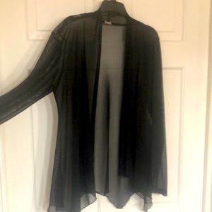 L/S sheer top cardigan black